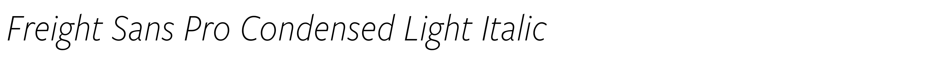 Freight Sans Pro Condensed Light Italic